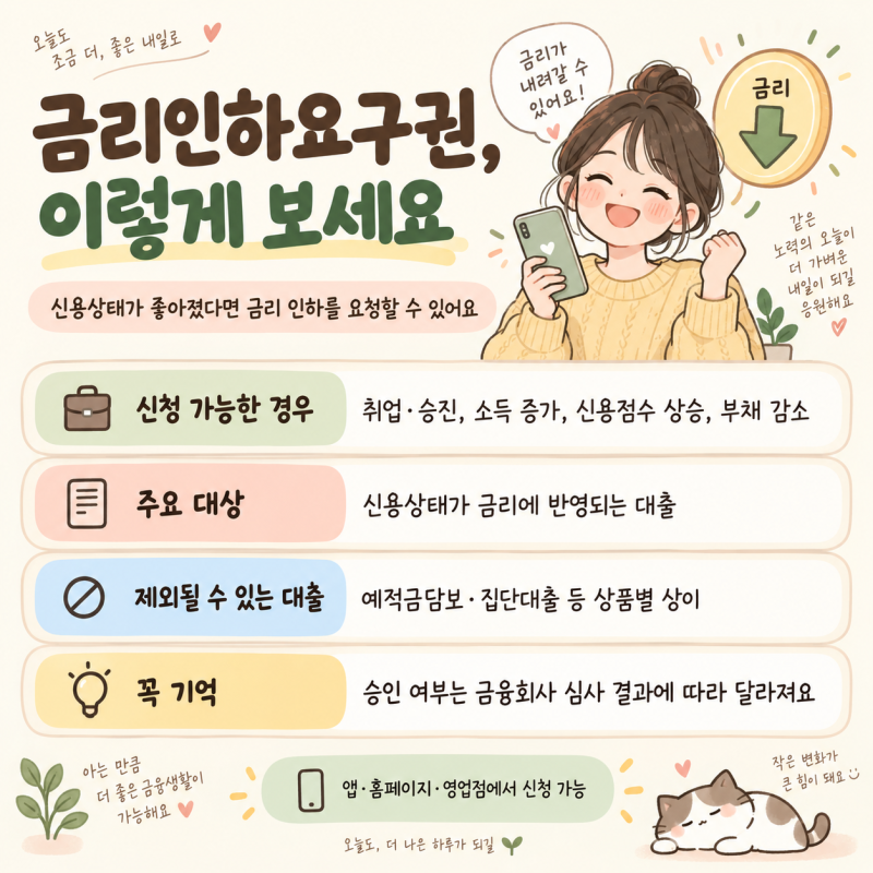 금리인하요구권부터 대환대출까지｜1억 대출 금리 0.5% 낮추면 얼마나 아낄까?