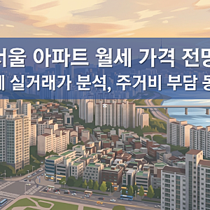 서울 아파트 월세 162만원 시대, 한국부동산원 아파트 월세 실거래가 분석, 전세 월세화, 계약....