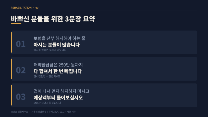 [내 재산은 어떻게 되나_5편] 보험, 꼭 해지해야 하나요? 해약환급금 이야기입니다