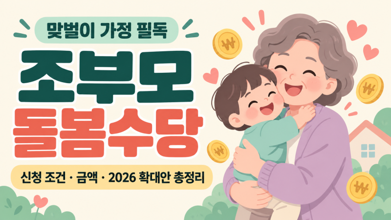 조부모 돌봄수당 신청 조건과 서울 손주돌봄수당 2.0 확대 총정리