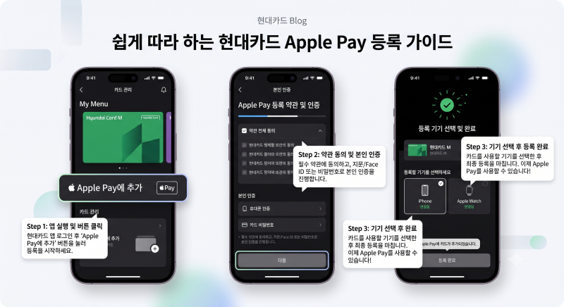 애플페이 현대카드 등록 방법 및 사용처 정리