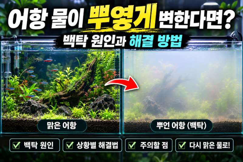 어항 백탁 원인과 해결 방법｜물이 갑자기 뿌옇다면?