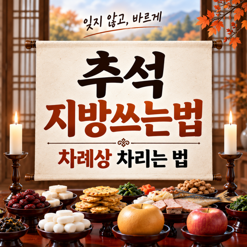 추석 지방쓰는법, 차례상 차리는 법과 부모님 지방 작성 예시 쉽게 확인하세