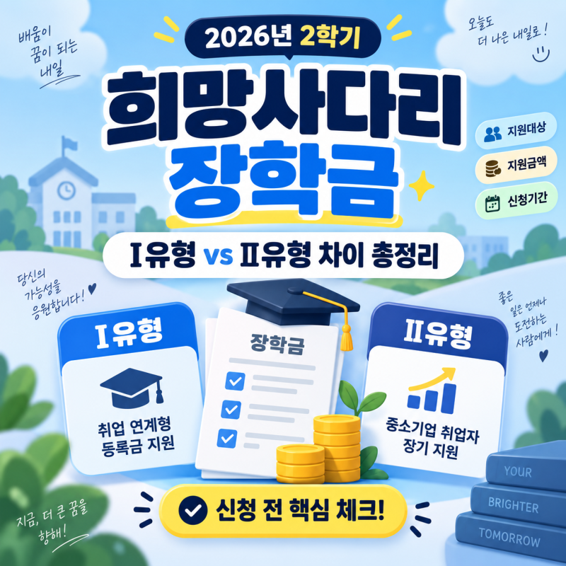 2026년 2학기 희망사다리 장학금 총정리｜I유형·II유형 차이는?