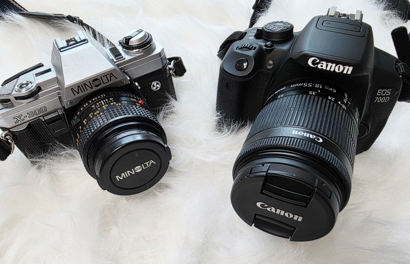 입문용 카메라 : 캐논 700D DSLR & 필름 카메라 미놀타 X-300 ️