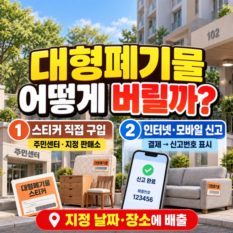대형폐기물 신고 방법, 폐기물 스티커 가격·구입처·인터넷 신청·수거 총정리
