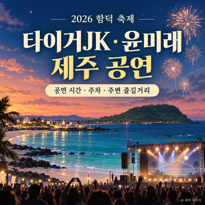타이거JK·윤미래 제주 공연 시간｜2026 함덕 축제 일정·주차·주변 즐길거리