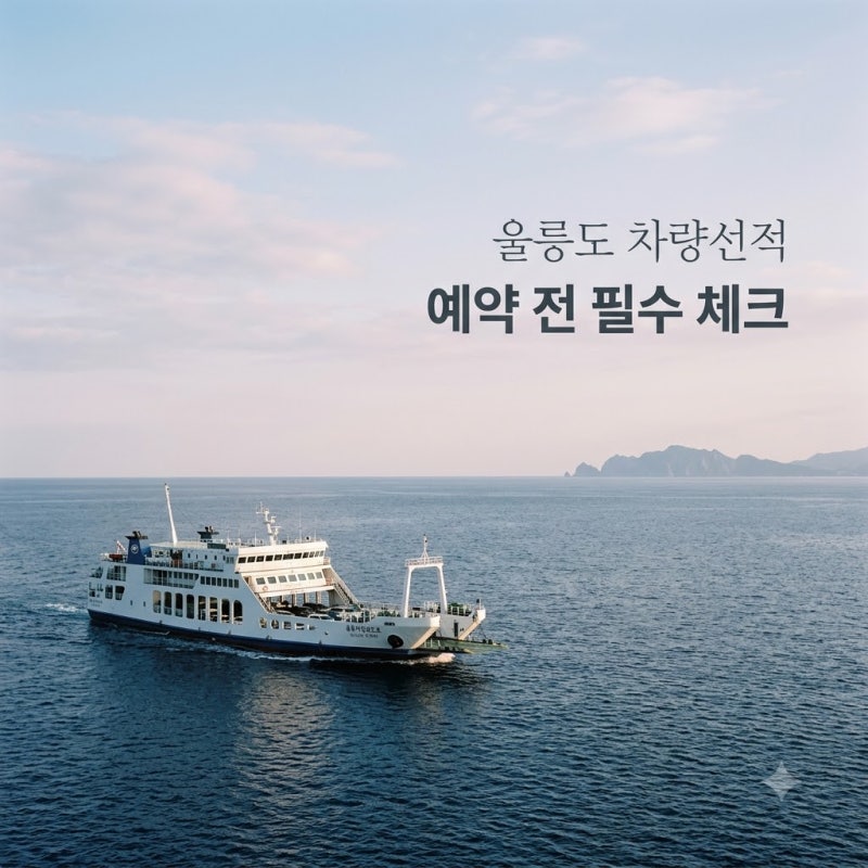 "내 차 가져갈까?" 울릉도배편차량선적, 6시간이면 도착하지만 예약 전 꼭 봐야 할 것들..