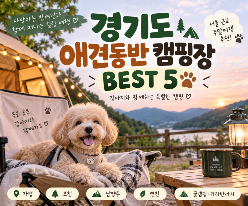 2026 경기도 애견동반 캠핑장 추천 BEST 5｜서울 근교 강아지와 가기 좋은 캠핑장