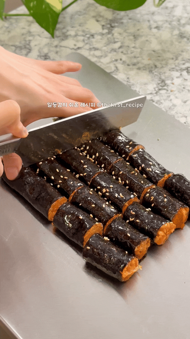 5분 만에 끝나는 초간단 저당 불닭 참치마요 꼬마김밥 만들기! 점심메뉴 추천 김밥 재료 레시....