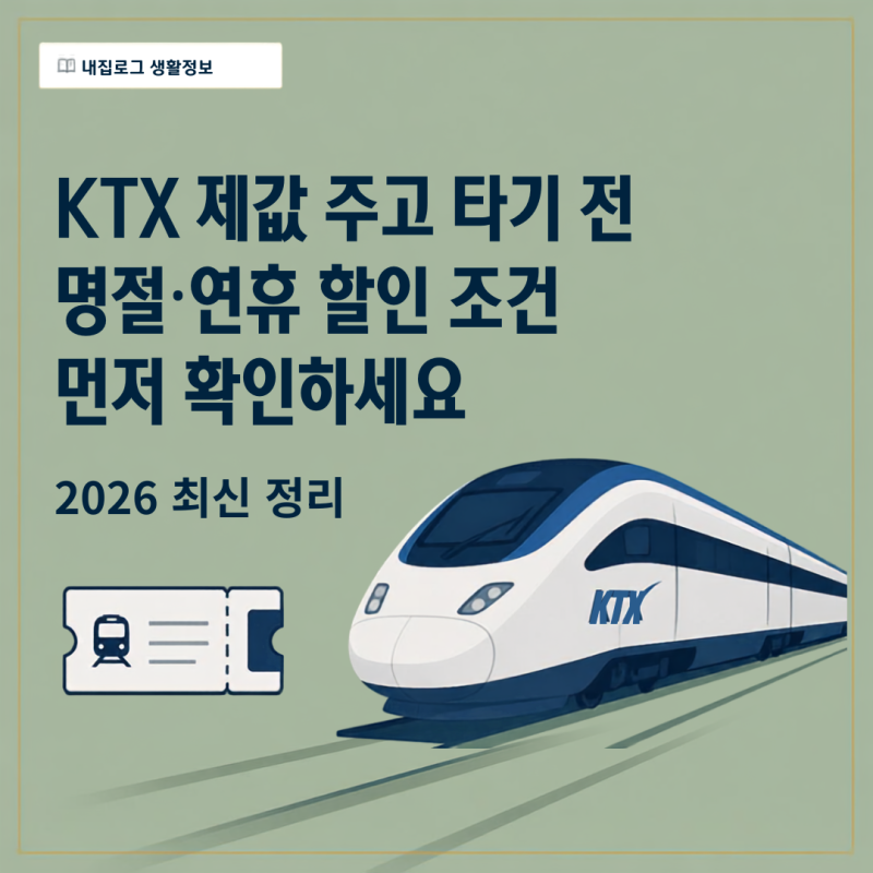 KTX 할인받는 방법 총정리｜예매 전 알아두면 좋은 할인제도와 이용방법