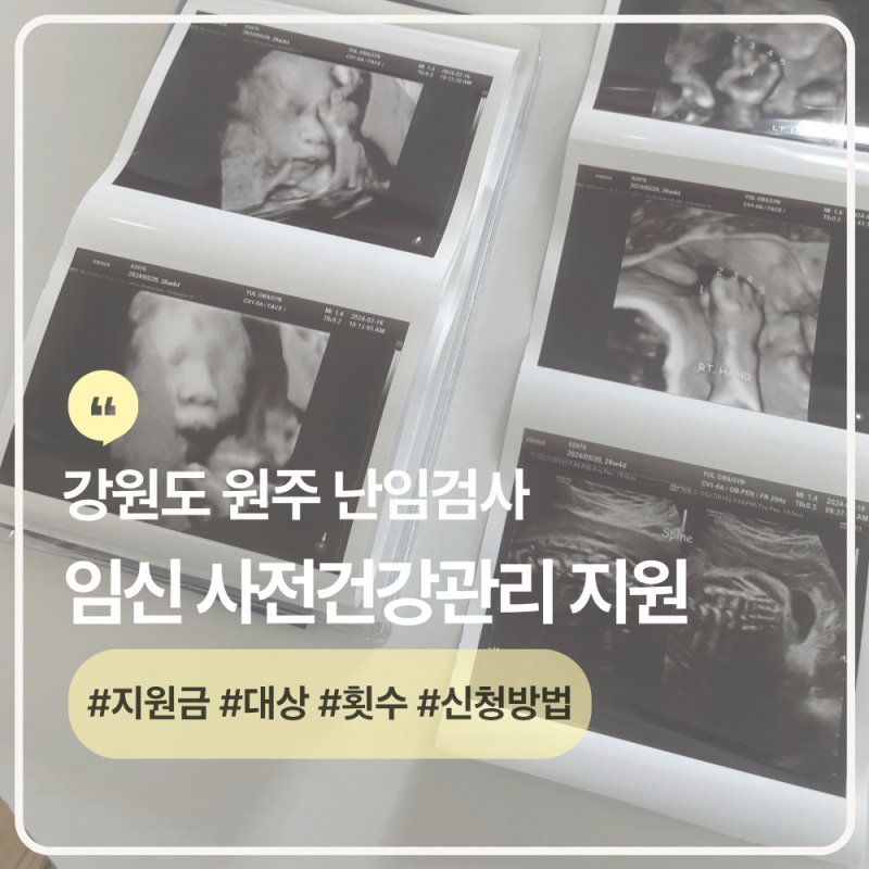 원주 난임검사 지원금, 임신 사전건강관리 지원 대상 신청방법 총정리