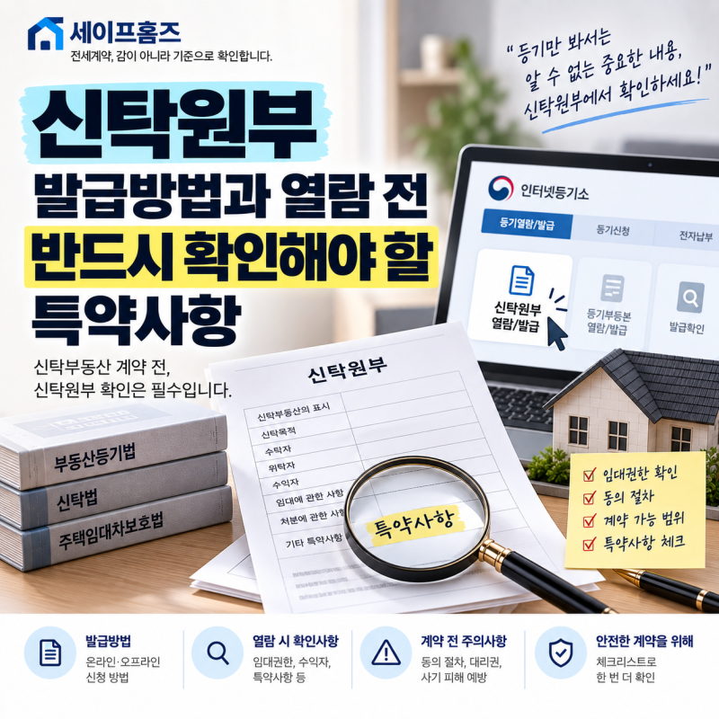 신탁원부 발급방법과 열람 전 반드시 확인해야 할 특약사항