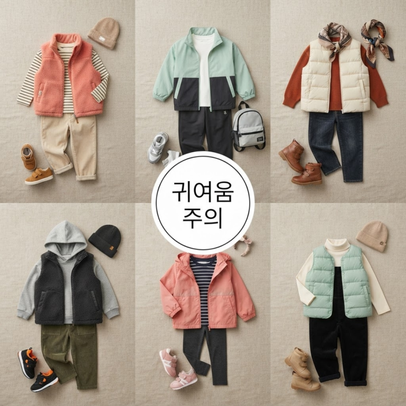 "귀여움 주의" 네파 키즈 레이어드