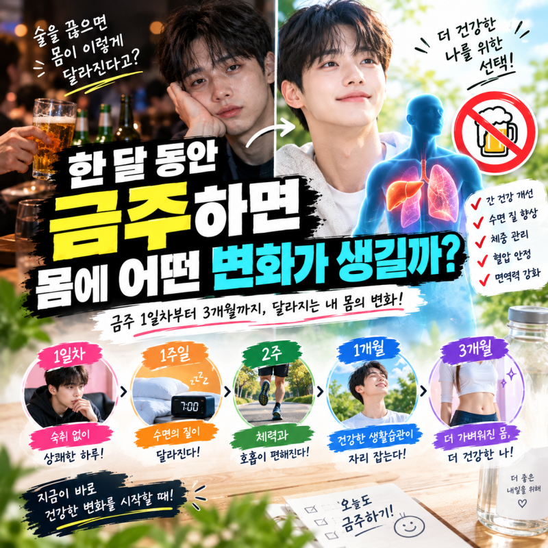 금주하면 몸에 어떤 변화가 생길까?｜금주 1일차부터 3개월까지 신체 변화