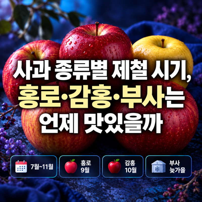 사과 종류별 제철 시기, 홍로·감홍·부사는 언제 맛있을까