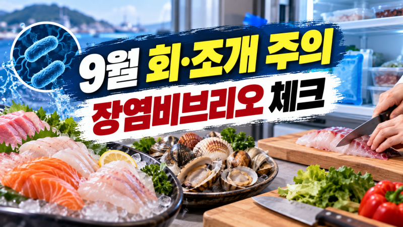 9월 회·조개 먹을 때 장염비브리오 주의: 구매·보관·조리 체크