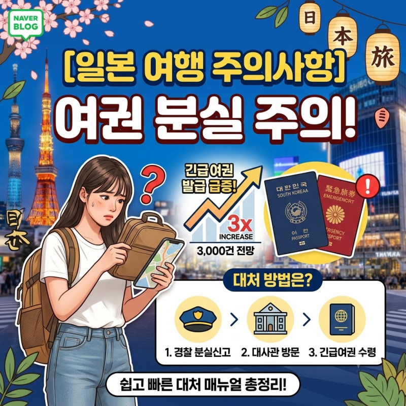 [일본 여행 주의사항] 여권 분실로 인한 긴급여권 발급 급증! 대처 방법은?