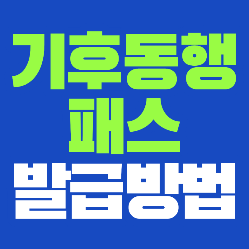 2026년 기후 동행 패스 발급 방법 (최신판)