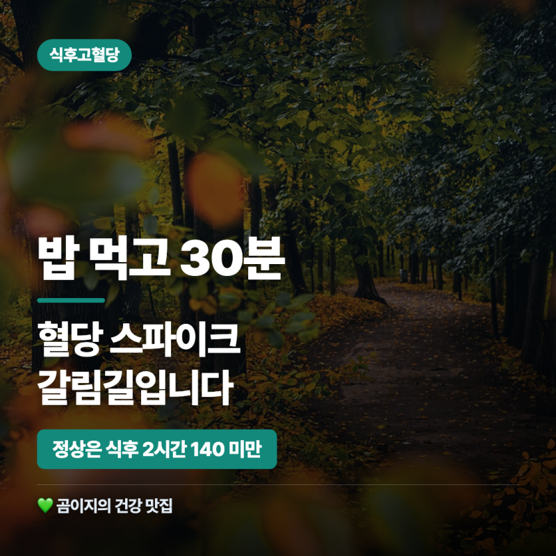 혈당 스파이크 뜻 당뇨전단계 수치 걷기, 밥 먹고 30분이 갈림길입니다