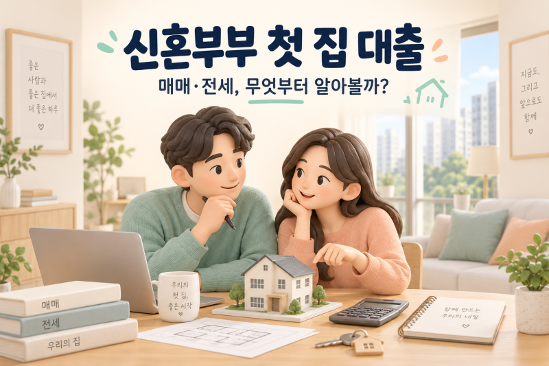 [신혼집 대출 가이드 ①] 신혼부부 첫 집 대출, 뭐부터 알아볼까? 매매·전세 한눈에 정리