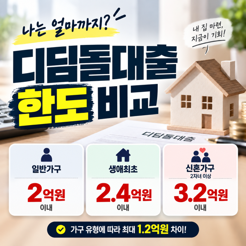 생애최초냐 신혼부부냐, 디딤돌대출 한도가 갈린다