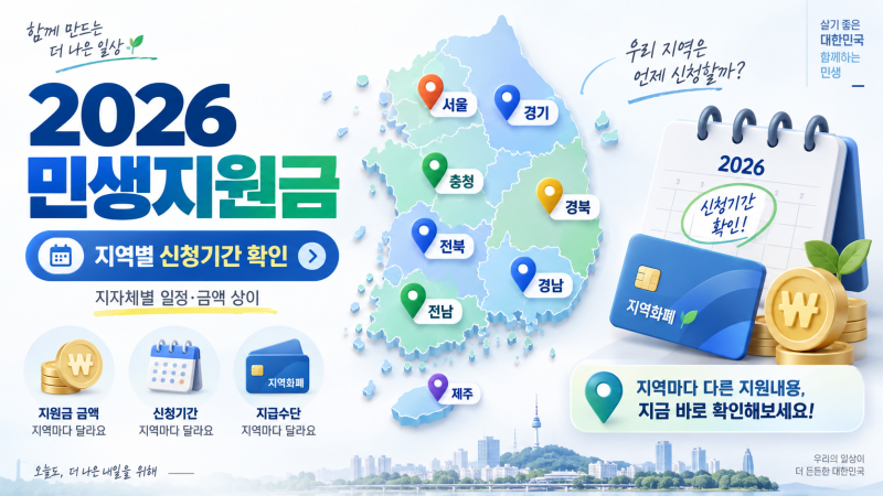 4차 민생지원금 신청기간 언제? 2026 지역별 지급 대상·금액 정리