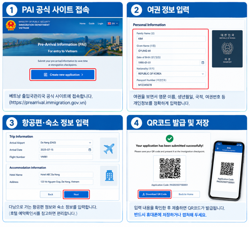 2026년 7월 이후 다낭 입국 준비물 총정리｜베트남 입국신고서 PAI 작성법부터 QR코드까지