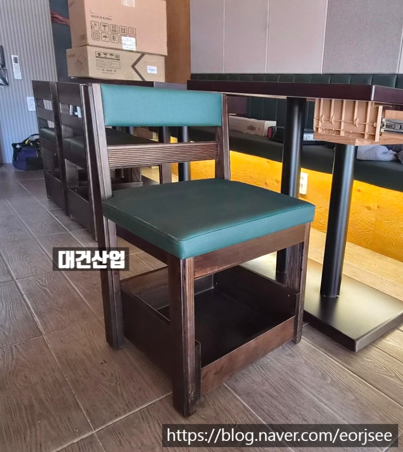 식당 수납의자 주문제작 공장 업소용 의자 제작 인천 대건산업 납품 후기