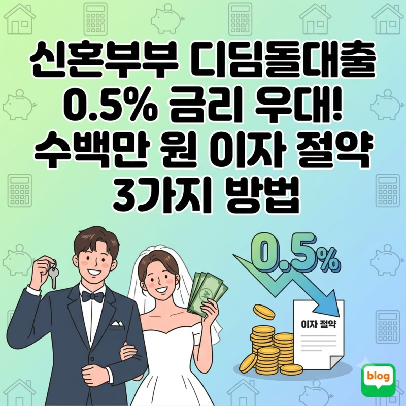 신혼부부 디딤돌대출 금리우대 0.5% 챙겨서 이자 수백만 원 아끼는 3가지 방법