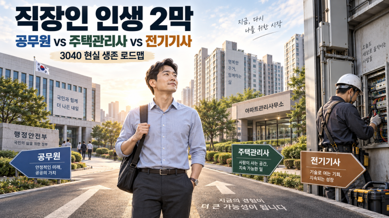 공무원 vs 주택관리사 vs 전기기사,3040이 선택해야 할 현실적인 생존 로드맵