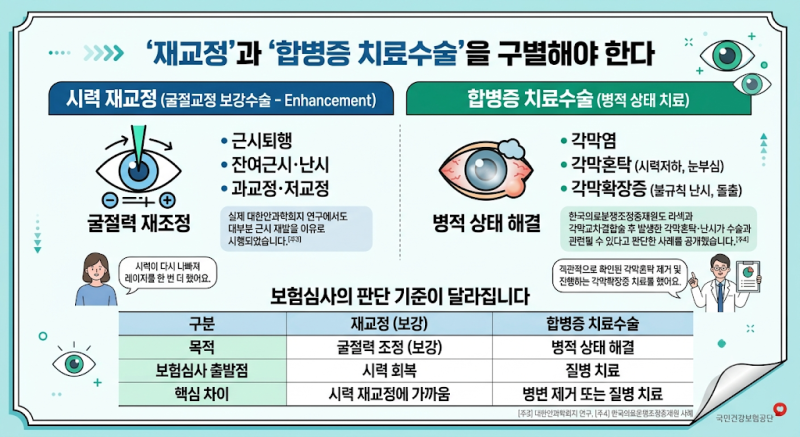 시력교정술 라식 재수술 실손보험, ‘근시 재교정’과 ‘각막혼탁 치료’는 다릅니다