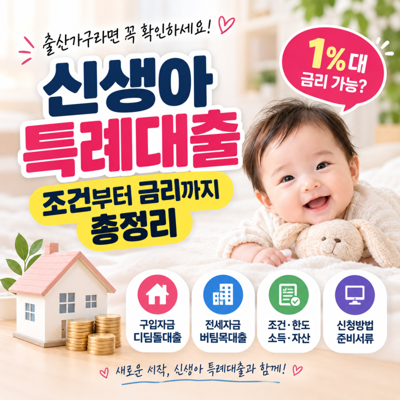 신생아 특례대출 조건에 해당된다면 꼭 확인하세요