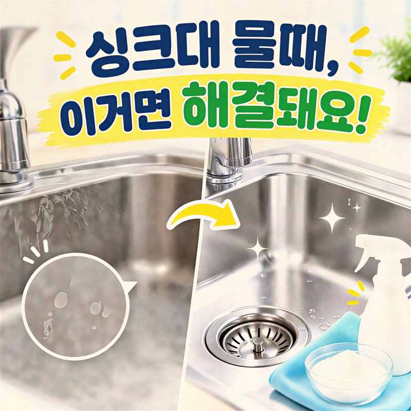 주방 싱크대 물때를 쉽게 없애는 청소 방법 초보자를 위한
