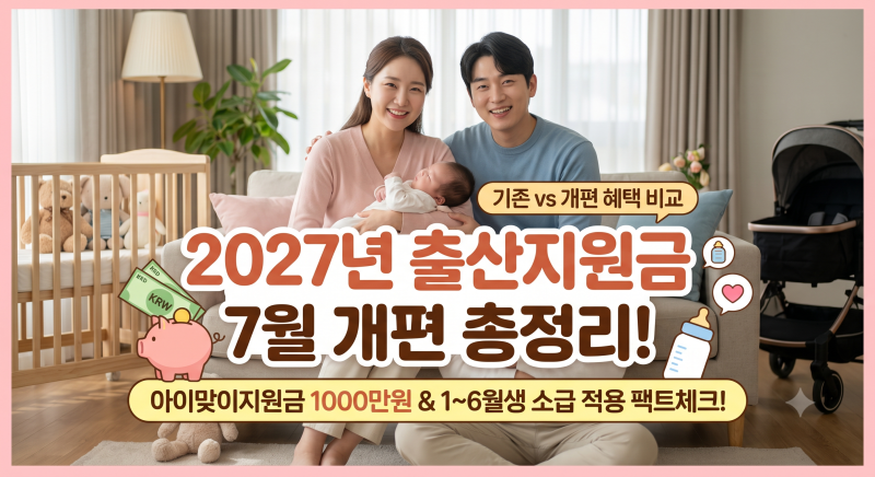 2027년 출산지원금 7월 개편 총정리! 아이맞이지원금 1000만원과 1~6월생 소급 적용 팩트체크