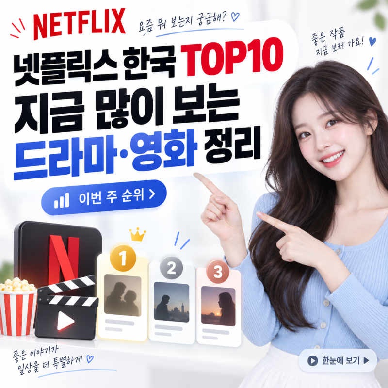 넷플릭스 한국 TOP10 순위, 지금 많이 보는 드라마·영화 정리