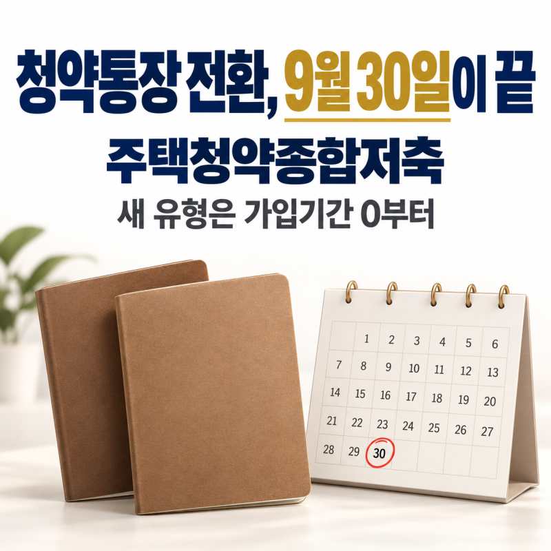 주택청약종합저축 전환 9월 30일 마감, 새 유형은 가입기간 0부터｜1순위·금리