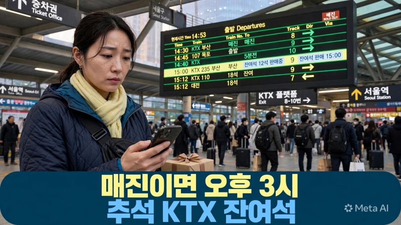 추석 KTX 예매 실패했다면?｜취소표 풀리는 시간·잔여석 잡는 법 2026(추석 열차표 시리즈 마....