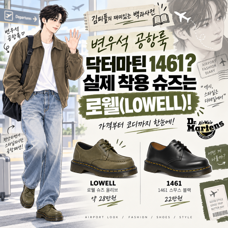 변우석 공항룩 닥터마틴 1461? 실제 착용 슈즈 정체부터 가격까지