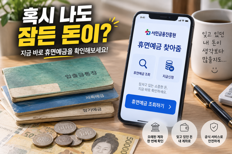 나도 모르게 잠든 돈이 있다? 휴면예금·보험금 한 번에 찾는 방법