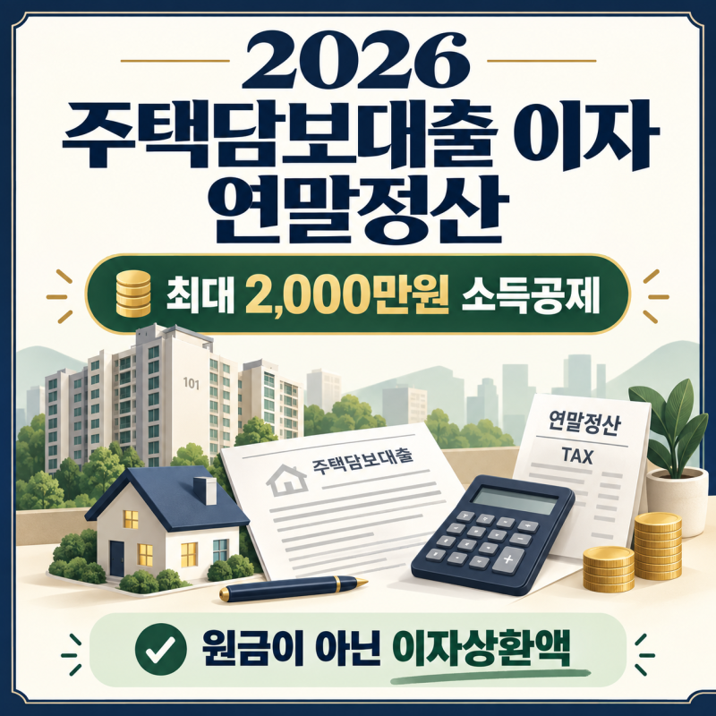 2026 주택담보대출 이자 연말정산｜장기주택저당차입금 소득공제 조건