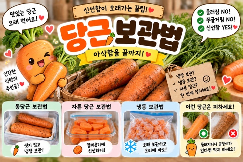 당근 보관법, 냉장고에서 물러지지 않고 오래 보관하는 방법