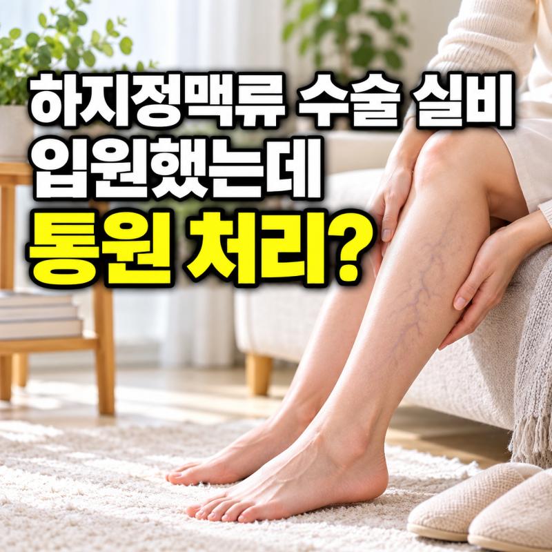 하지정맥류 수술 실비 되나요? 입원했는데 통원 처리될 수 있습니다