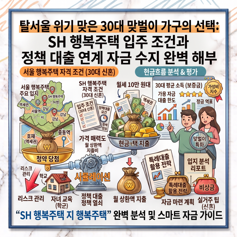 [청약공고] 탈서울 위기 맞은 30대 맞벌이 가구의 선택: SH 행복주택 입주 조건과 정책 대출 연....