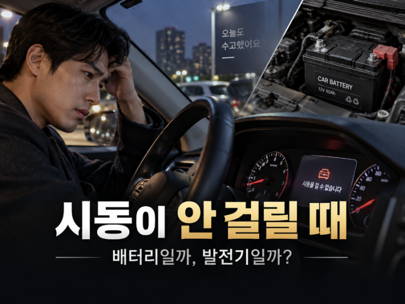 자동차 배터리 방전 전조증상｜점프 후 시동 꺼지면 배터리 문제일까? 발전기일까?