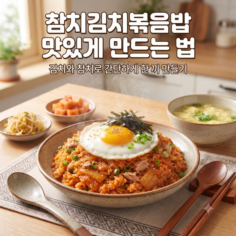 참치김치볶음밥 맛있게 만드는 법, 김치와 참치로 간단하게 한 끼 만드는 초보레시피