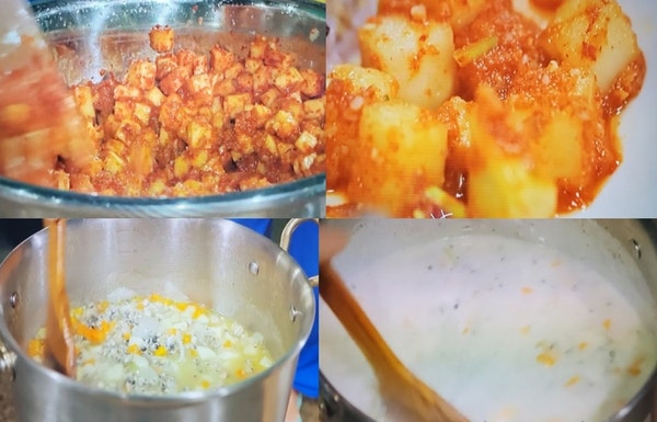 언니네산지직송3 염정아 깍두기 담그기 재첩크림스프 수프 만드는법 클램차우더 만들기 7회 ....
