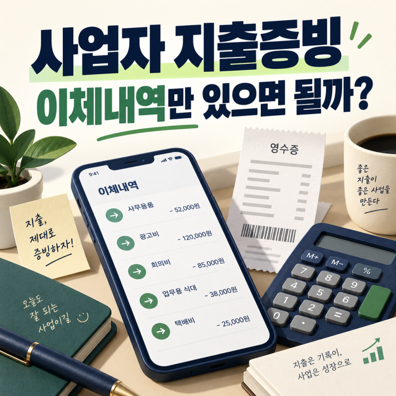 개인사업자 지출증빙｜계좌이체 내역만 있으면 비용처리 될까요?