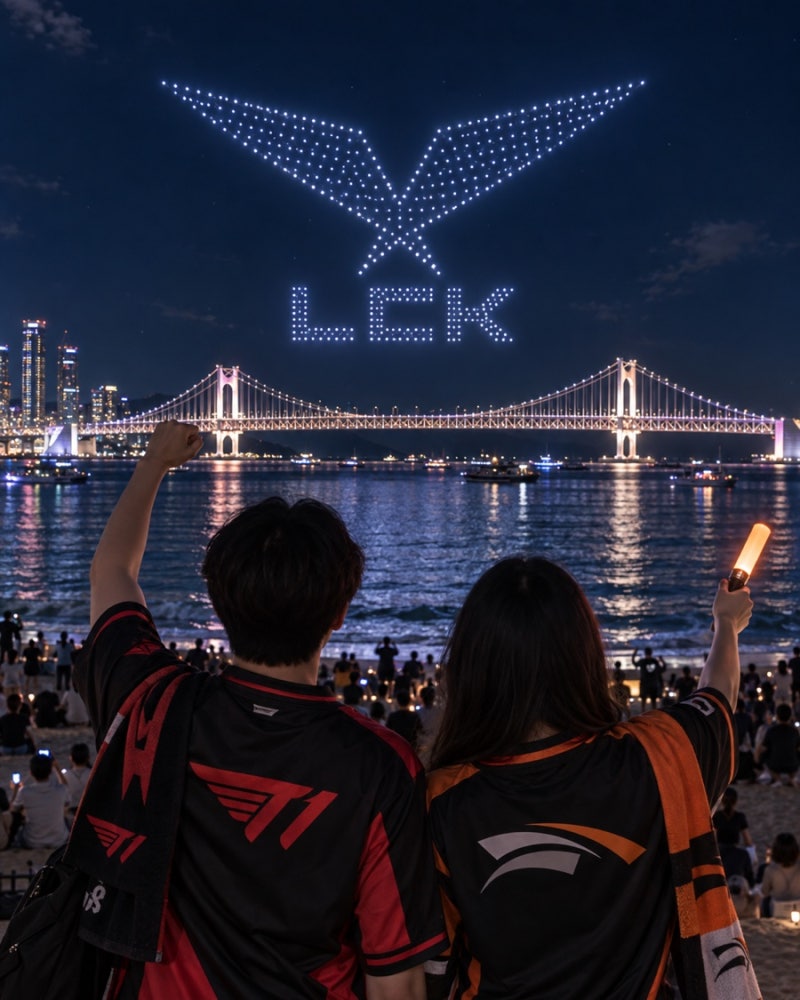 페이커 경기 보고 광안리로! 2026 LCK 드론쇼 시간·온라인 중계·아시안게임 총정리