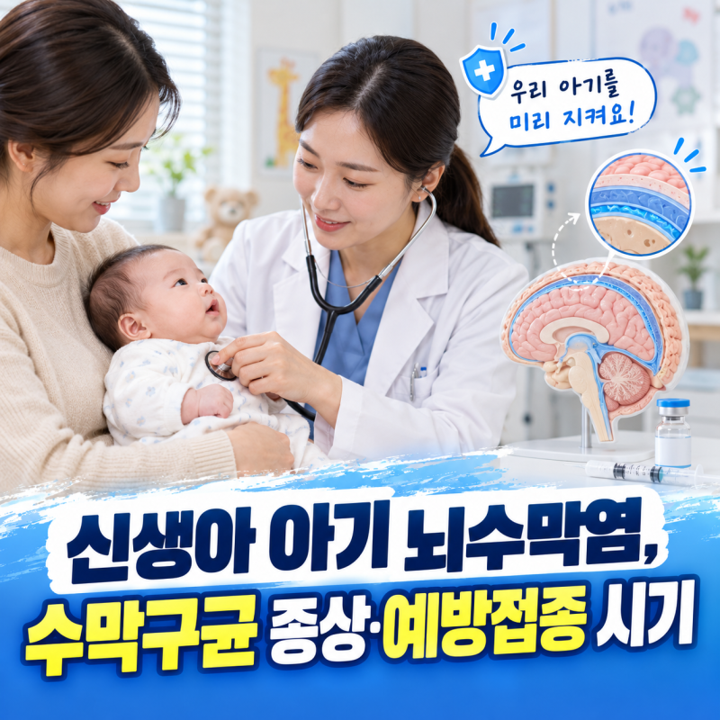신생아 아기 뇌수막염, 수막구균 증상·예방접종 시기